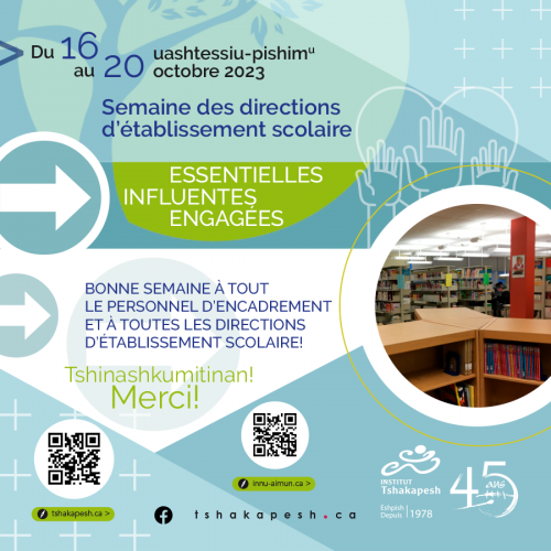 SEMAINE DES DIRECTIONS DES ÉTABLISSEMENTS SCOLAIRES – 16 AU 20 OCTOBRE 2023