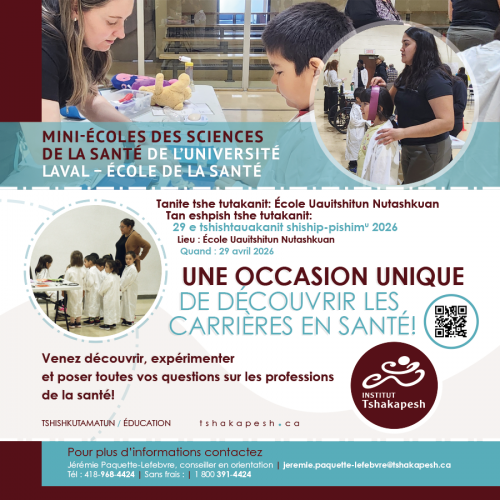 NUTASHKUAN | MINI-ÉCOLES DES SCIENCES DE LA SANTÉ DE L’UNIVERSITÉ LAVAL‑ÉCOLE DE LA SANTÉ