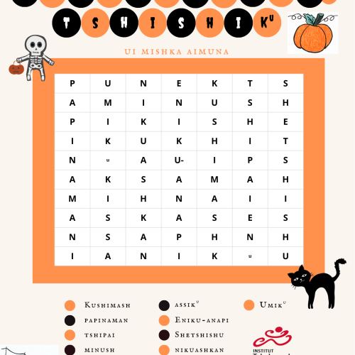 Orange crème noir Illustré Mots mêlés de Halloween Flyer (3)